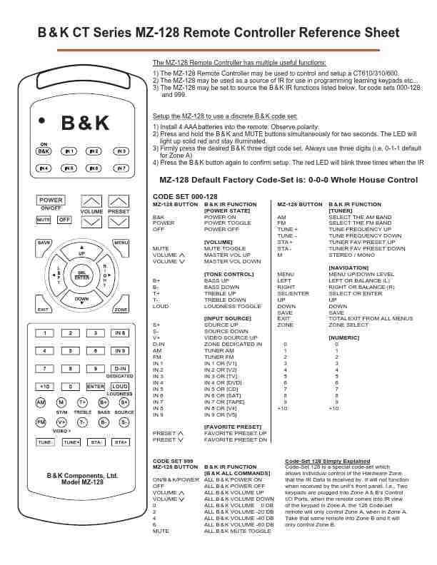 B&K; Universal Remote MZ128-page_pdf